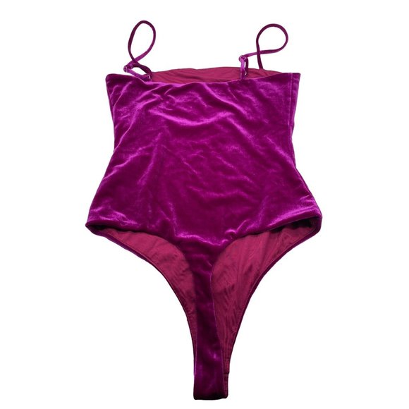 Lovers and Friends Agnes Bodysuit Magenta S Velvet Pink - Picture 7 of 9